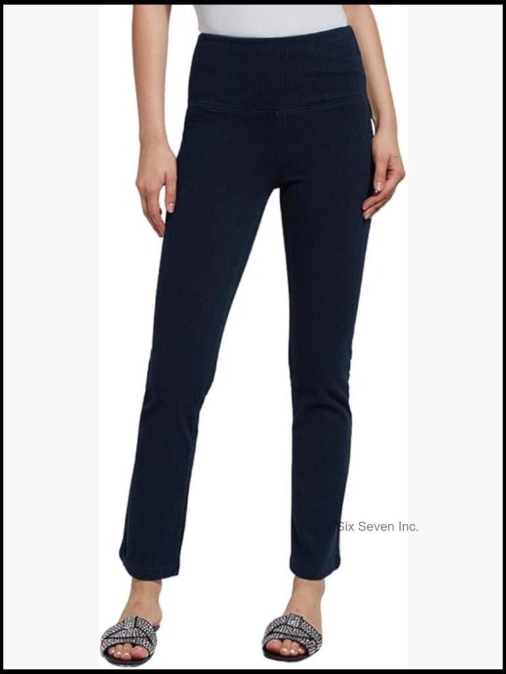 Women's Denim Straight Leg Leggings High-Waist Stretch